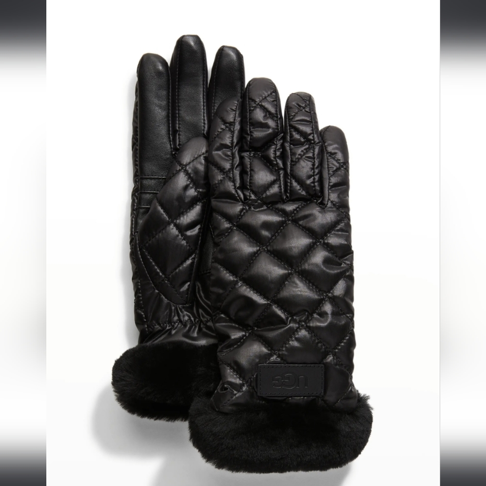 Quilted Performance Leather Gloves - image 1